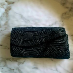 1956 Black Beaded Clutch Bag